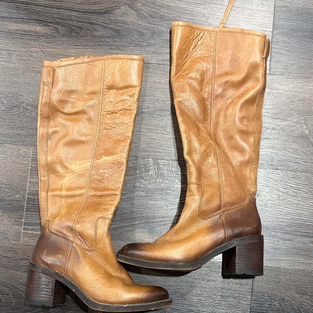 Franco Sarto distressed tall leather boots